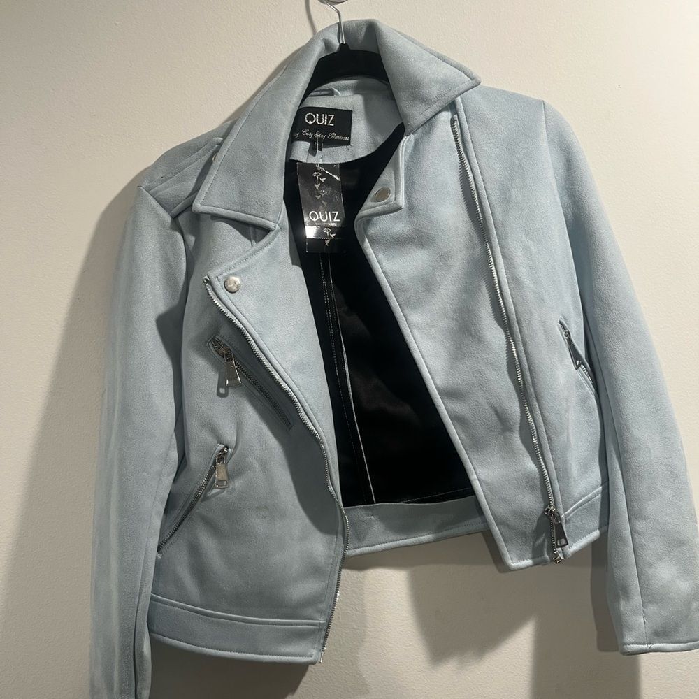 NWT blue suede jacket size 6